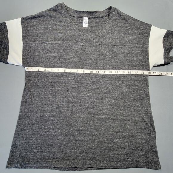 Alternative Earth Gray Heather Shirt Sporty V-Neck Short Sleeves Women's Medium - Picture 6 of 10